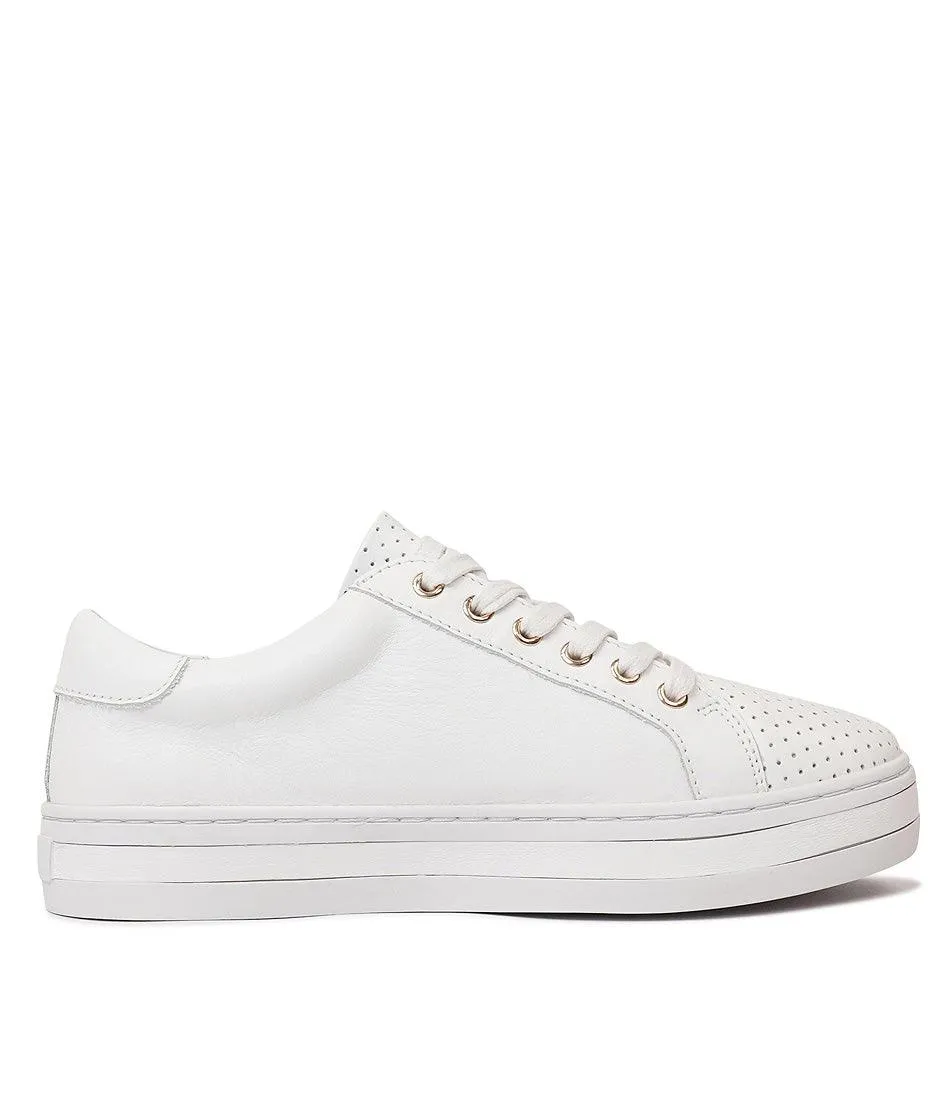 Paradise White Leather Sneakers