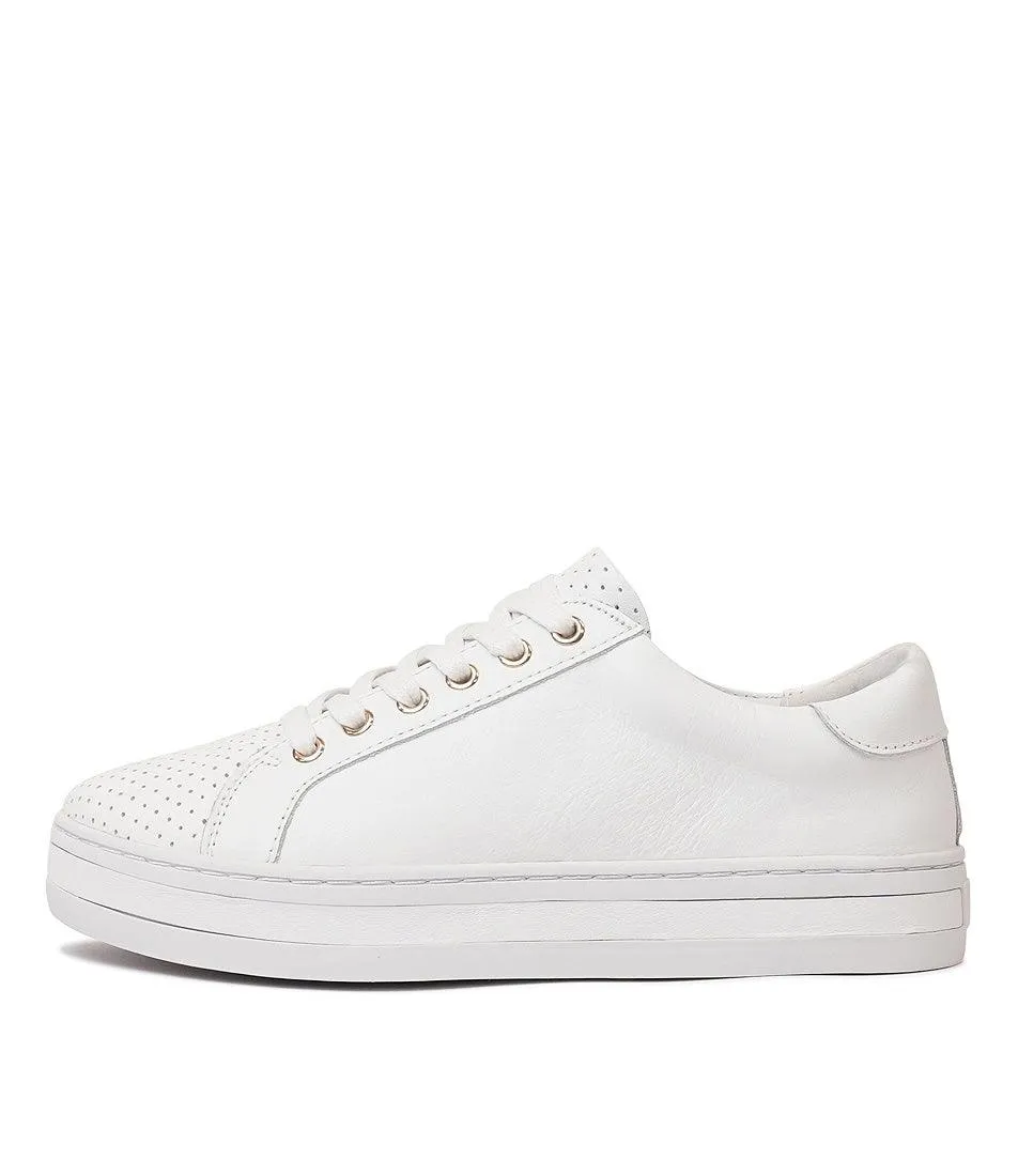 Paradise White Leather Sneakers