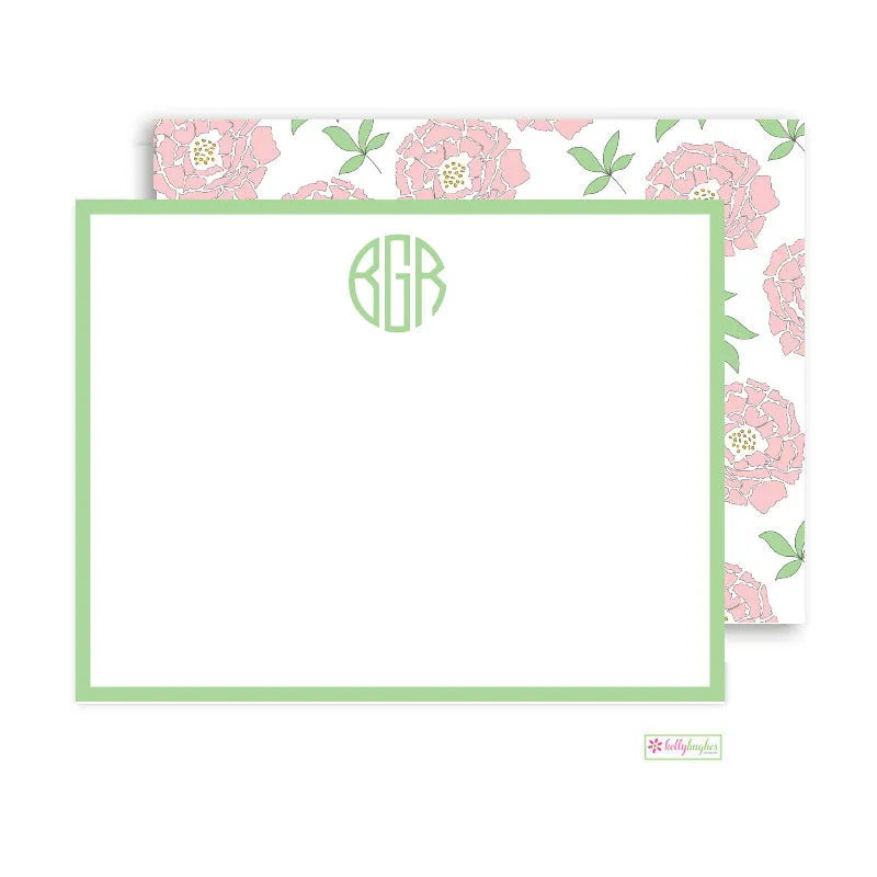 Peony Print Flat Note Cards