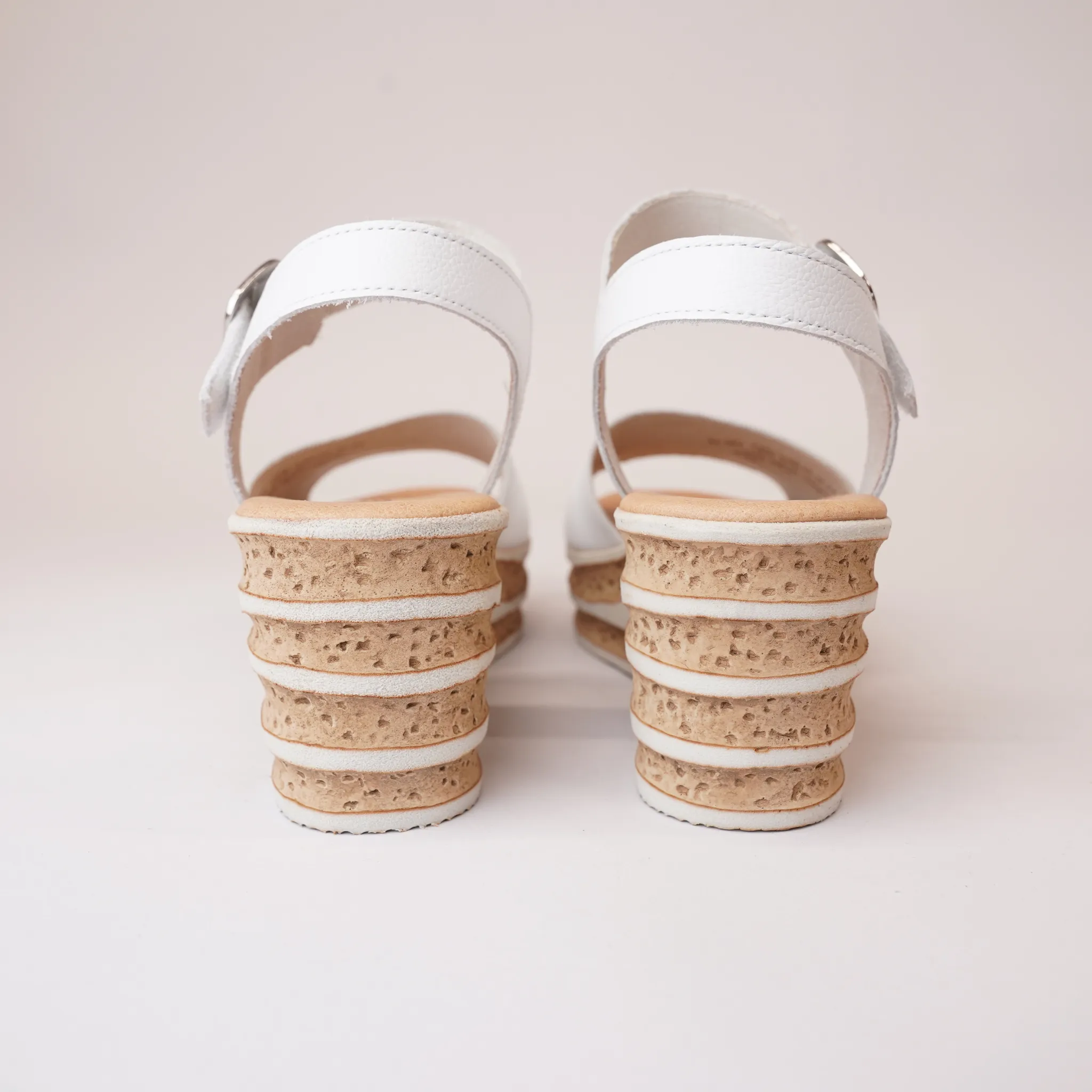 Pina White Leather Sandals