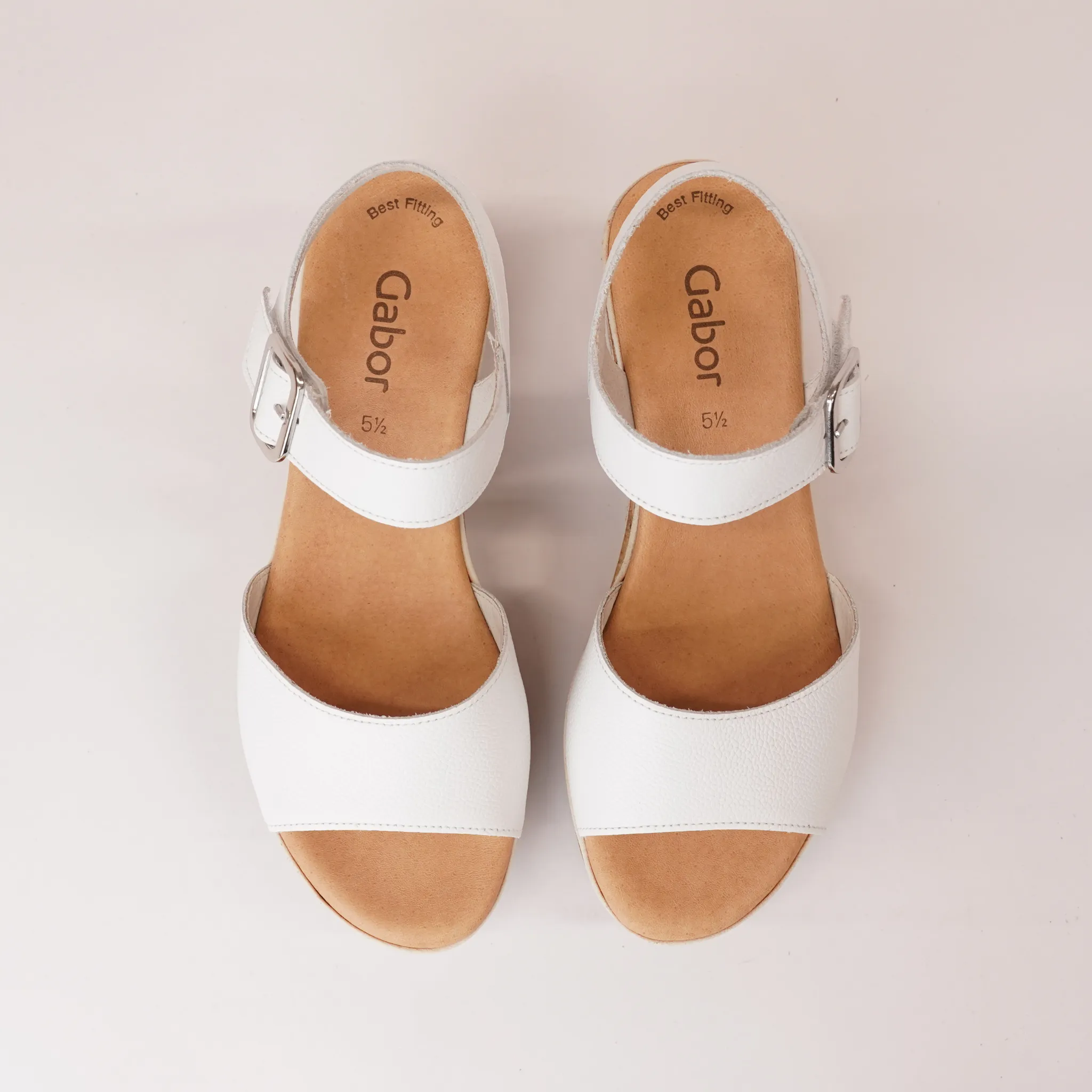 Pina White Leather Sandals