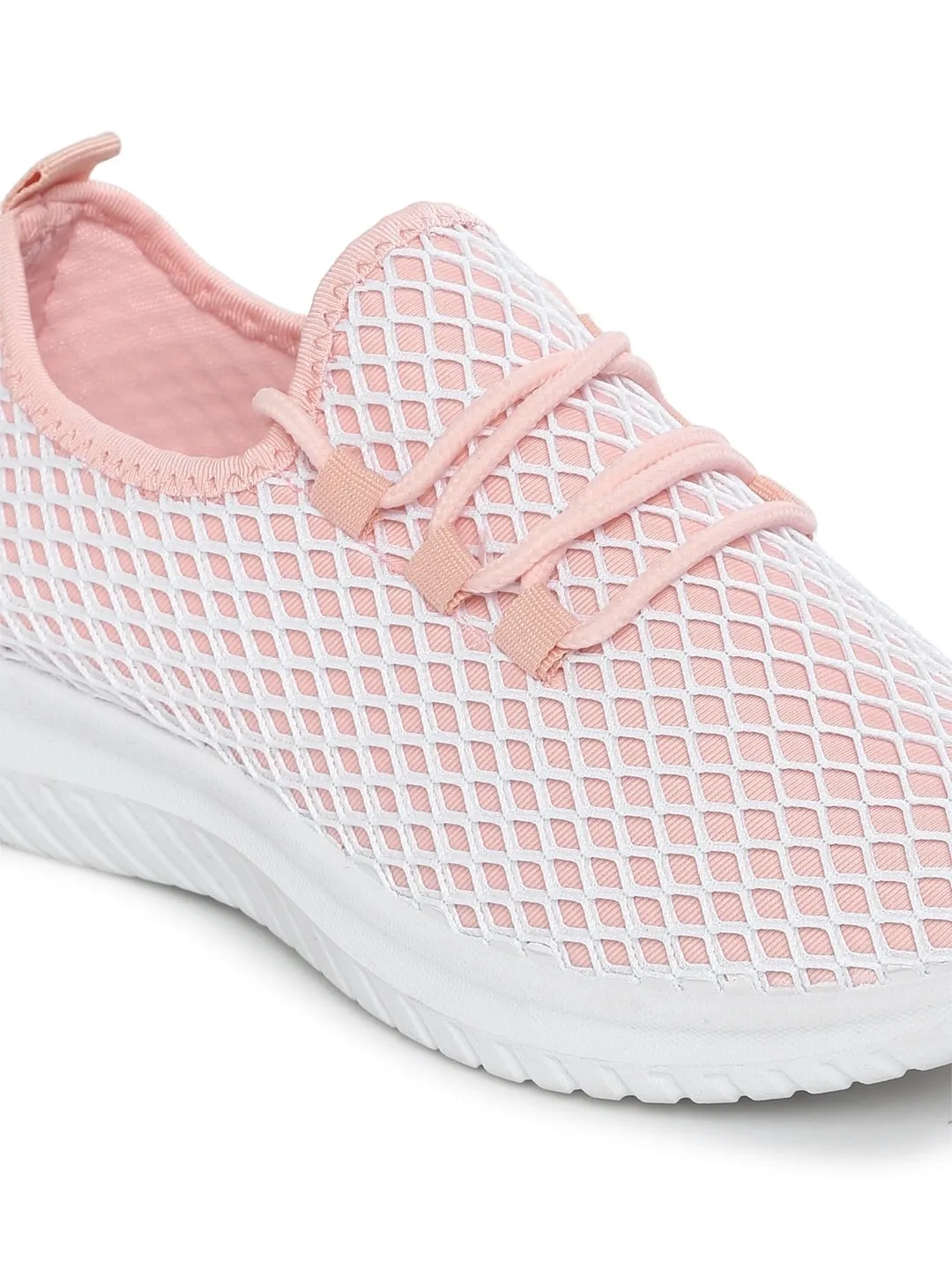 Pink Mesh Slip-On Sneakers