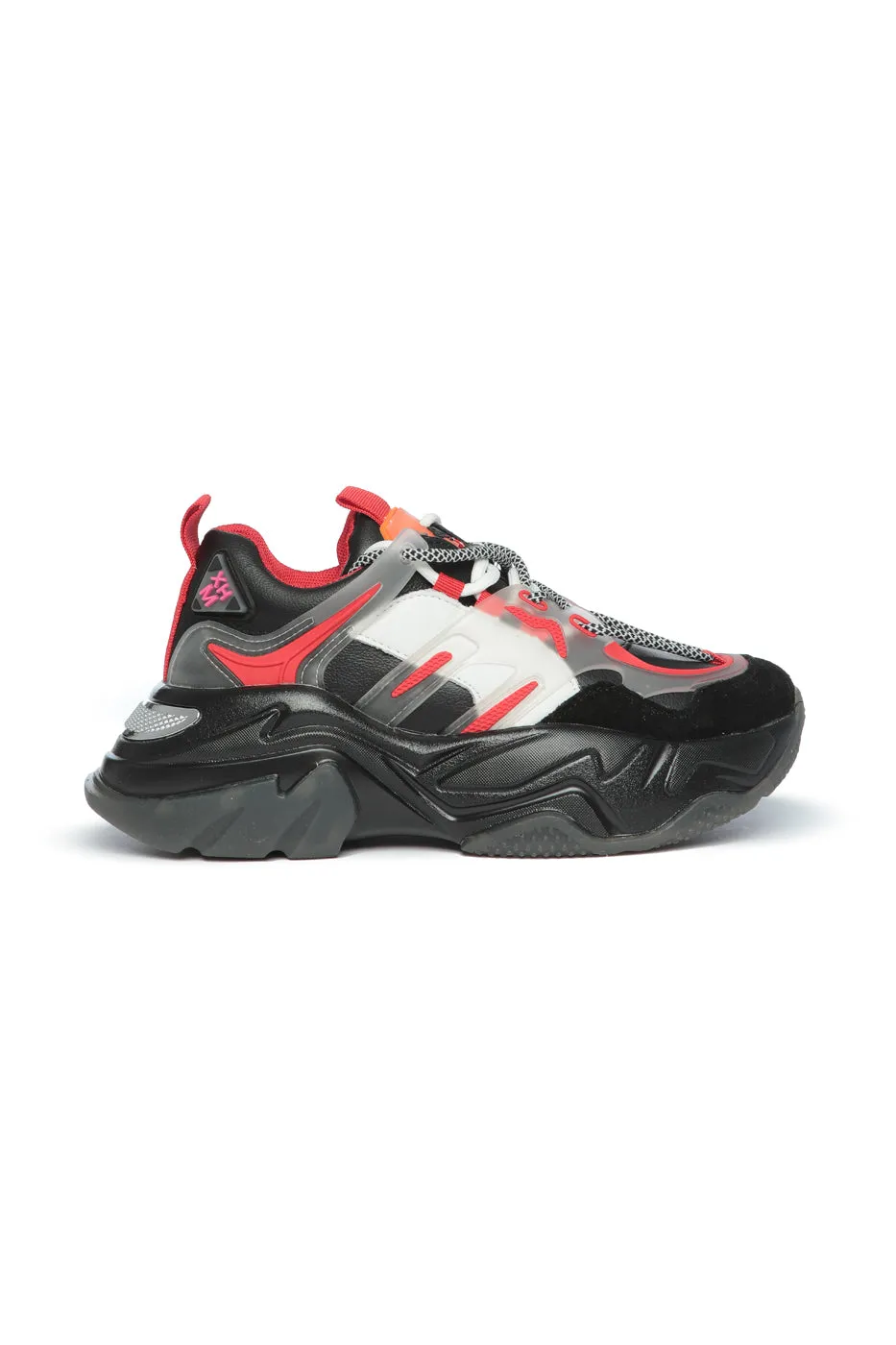 Pulse Transparent Chunky Sneakers - Red