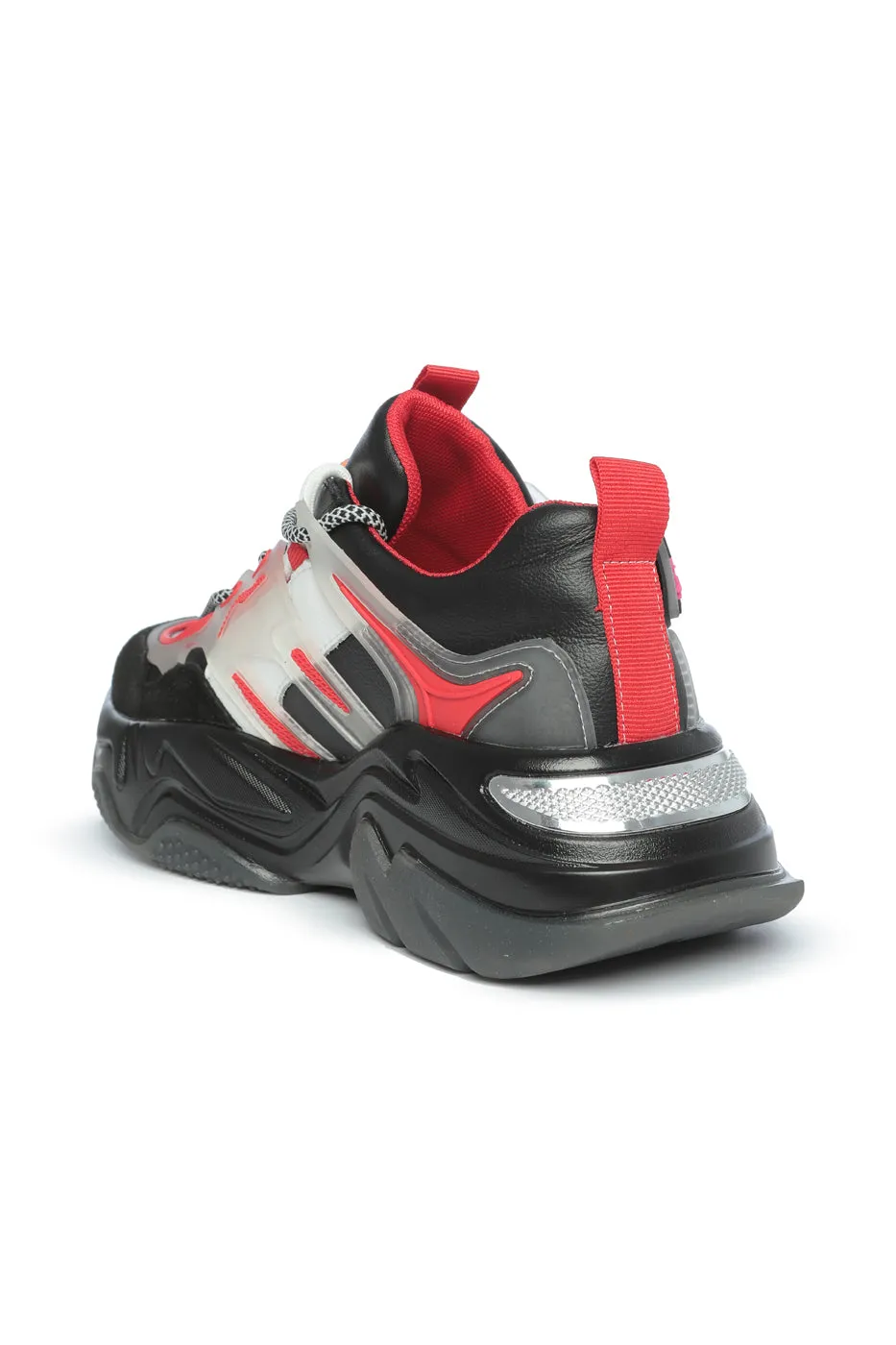 Pulse Transparent Chunky Sneakers - Red