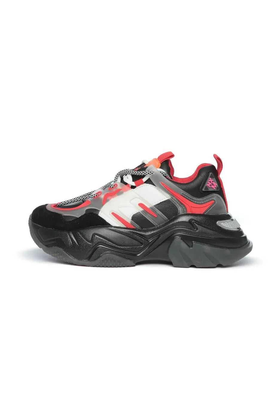 Pulse Transparent Chunky Sneakers - Red