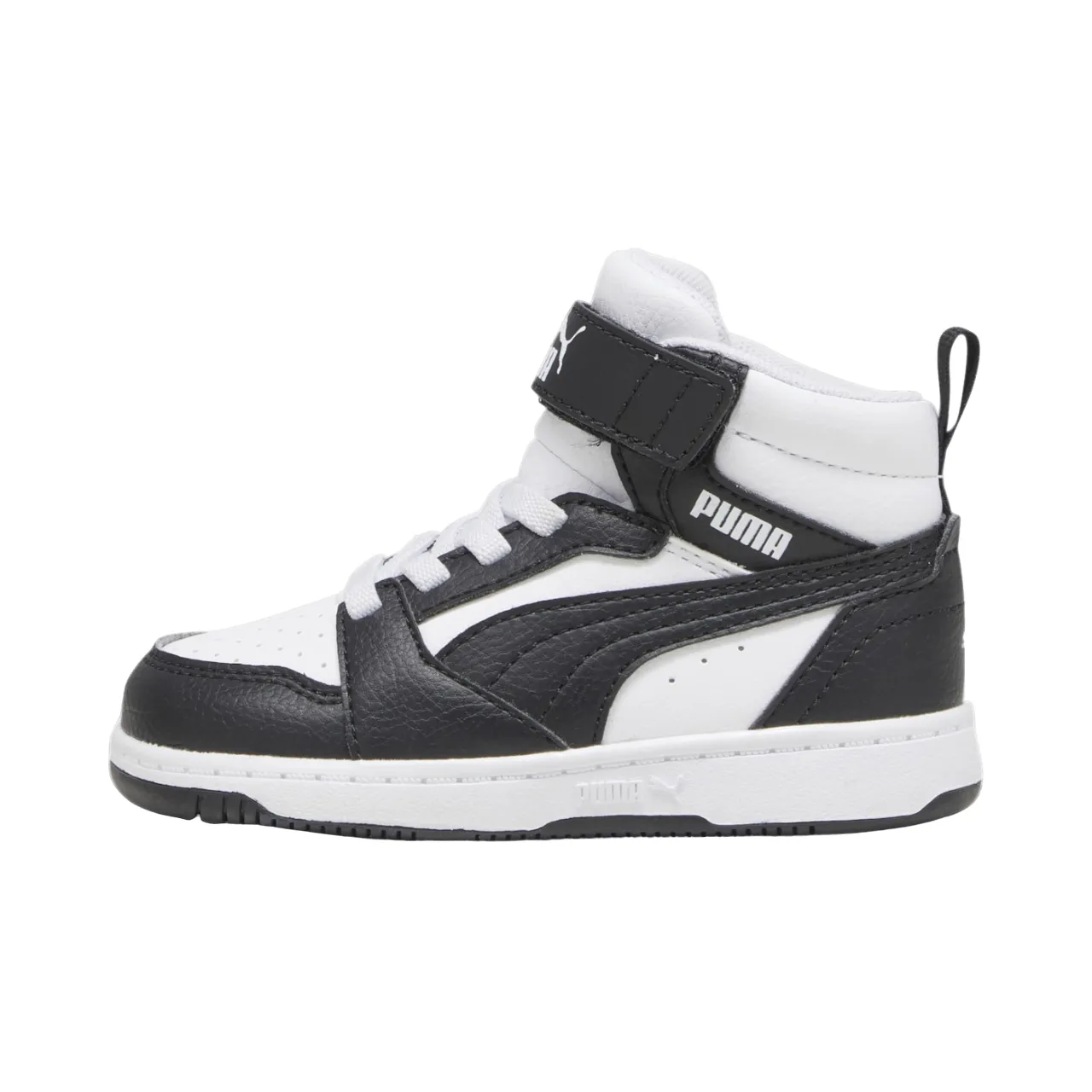 Puma scarpa da ginnastica alta da bambino Rebound V6 Mid 396542-01 bianco-nero