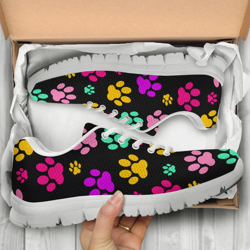 Rainbow Paw Prints - Women's Sneakers