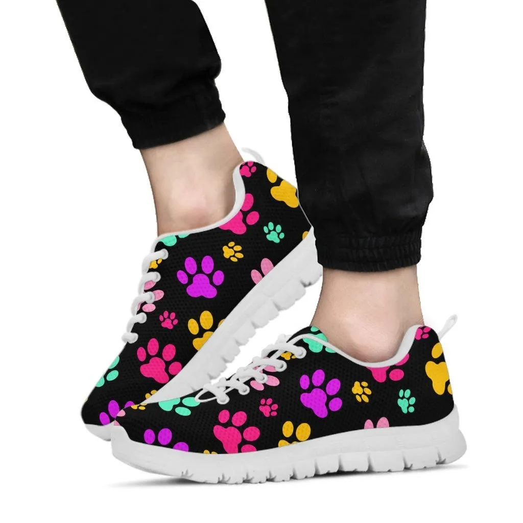 Rainbow Paw Prints - Women's Sneakers