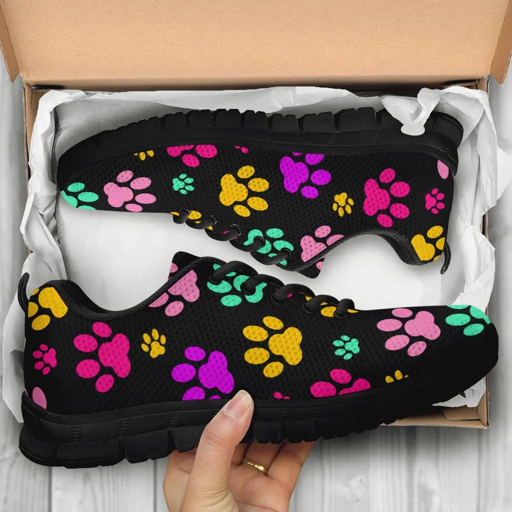 Rainbow Paw Prints - Women's Sneakers