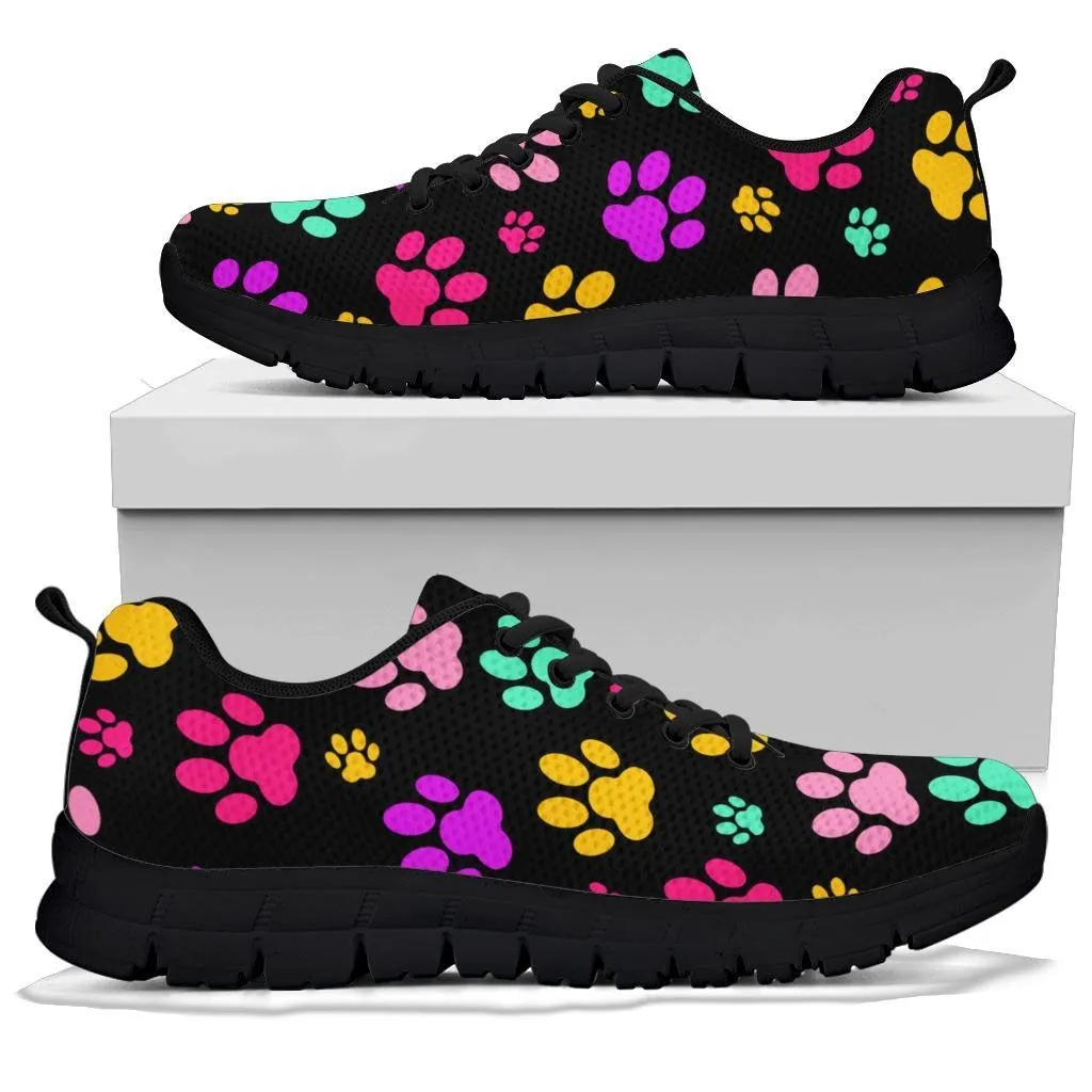 Rainbow Paw Prints - Women's Sneakers