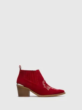 Red Cowboy Ankle Boots