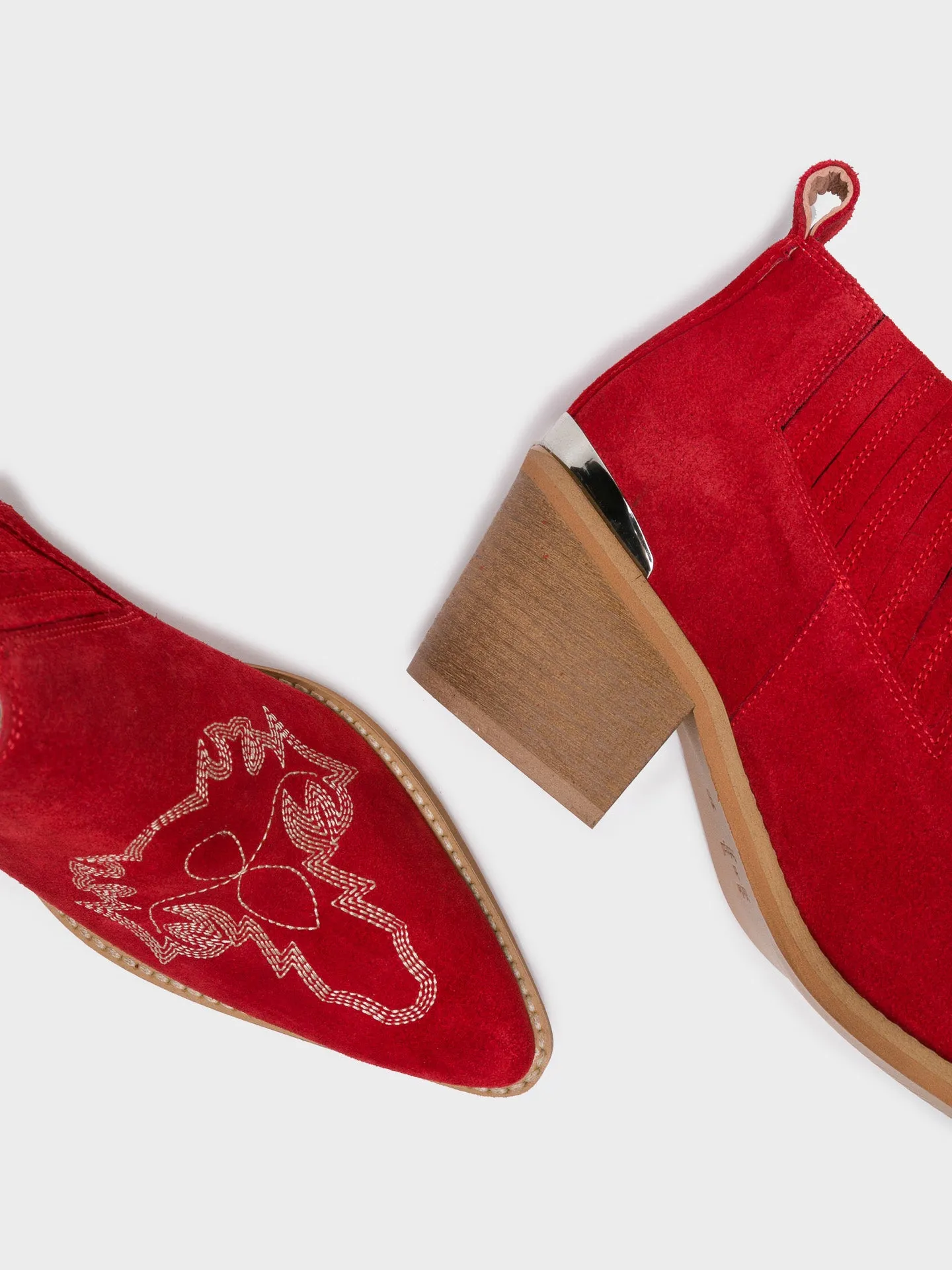 Red Cowboy Ankle Boots