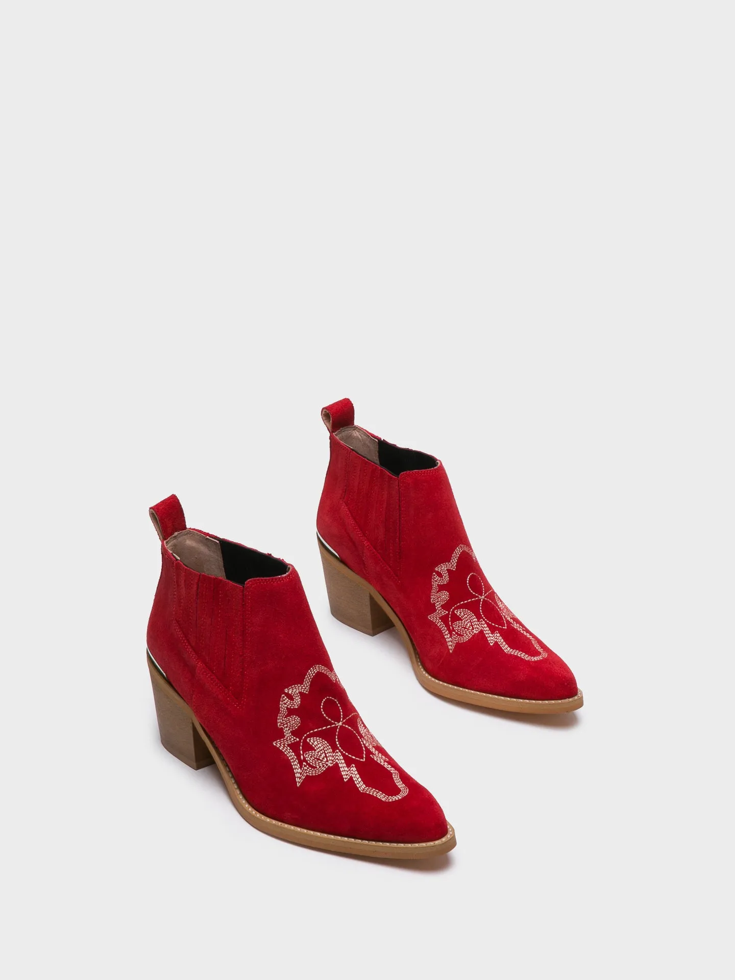 Red Cowboy Ankle Boots