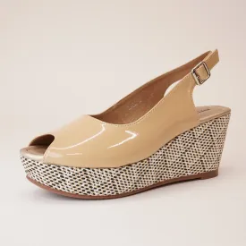 Sabyne Nude Patent Wedges