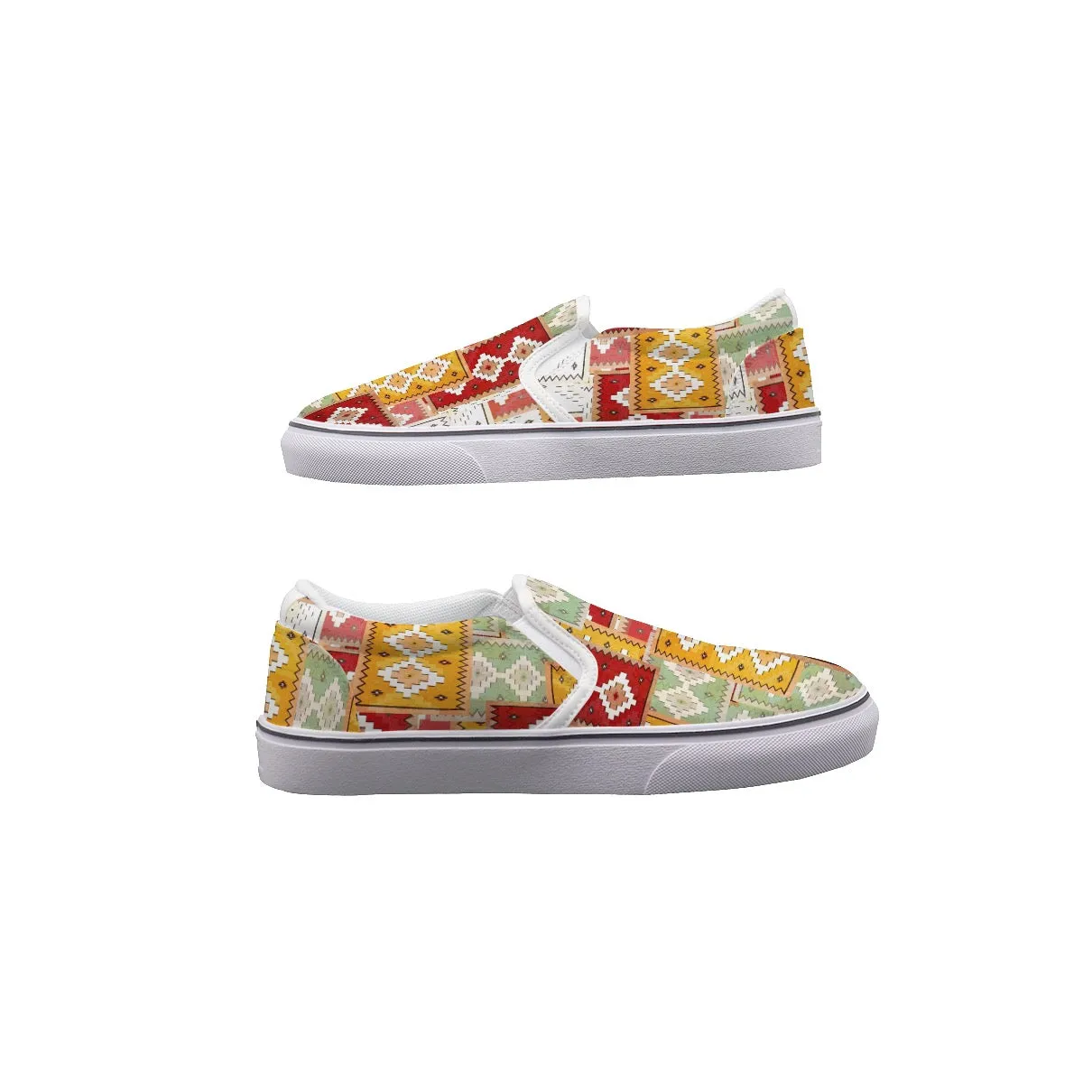 So#28 Men's Slip On Sneakers, abstract, print