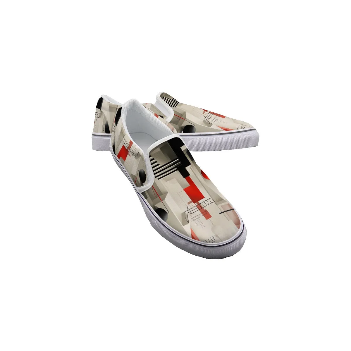 So#39 Men's Slip On Sneakers, abstract, print