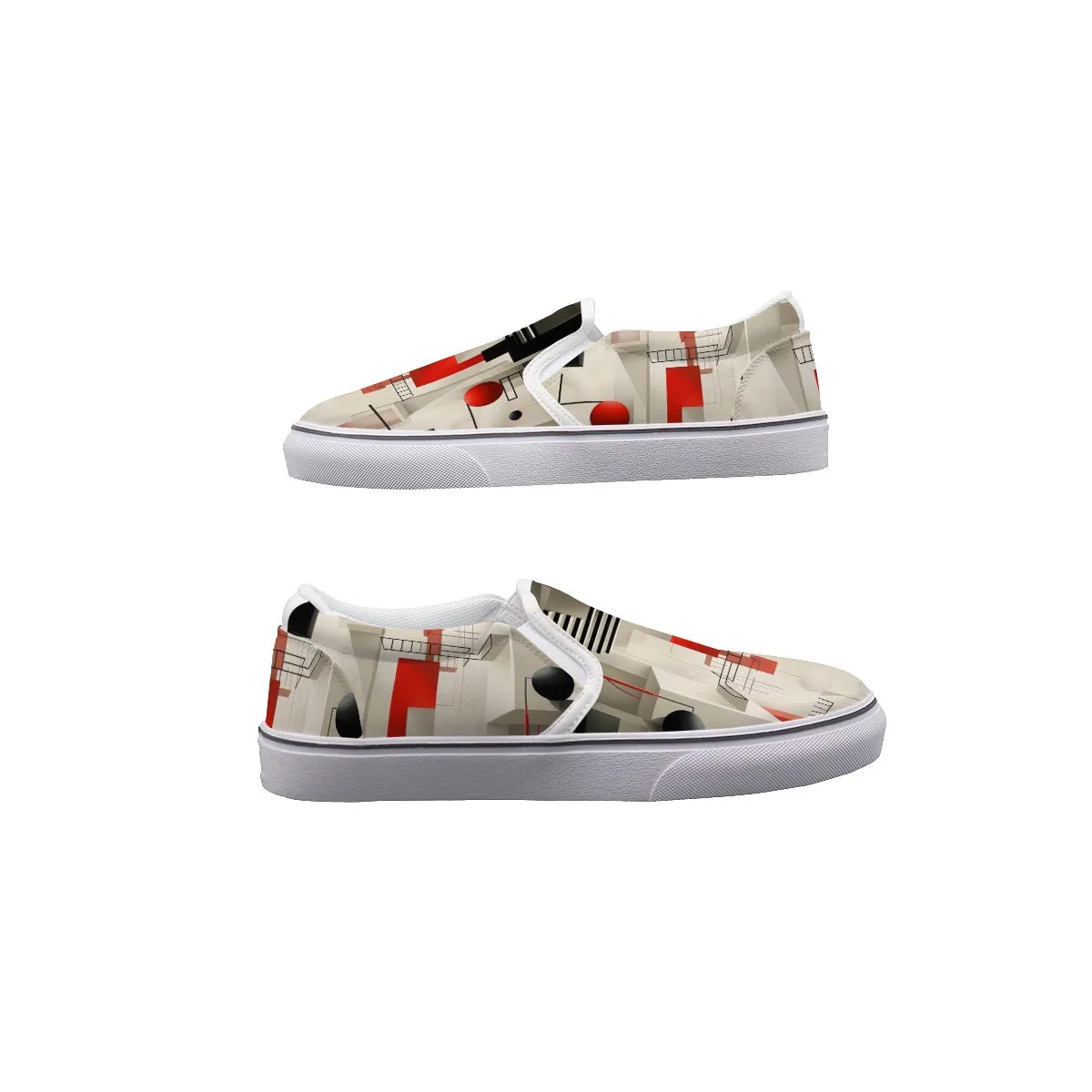 So#39 Men's Slip On Sneakers, abstract, print