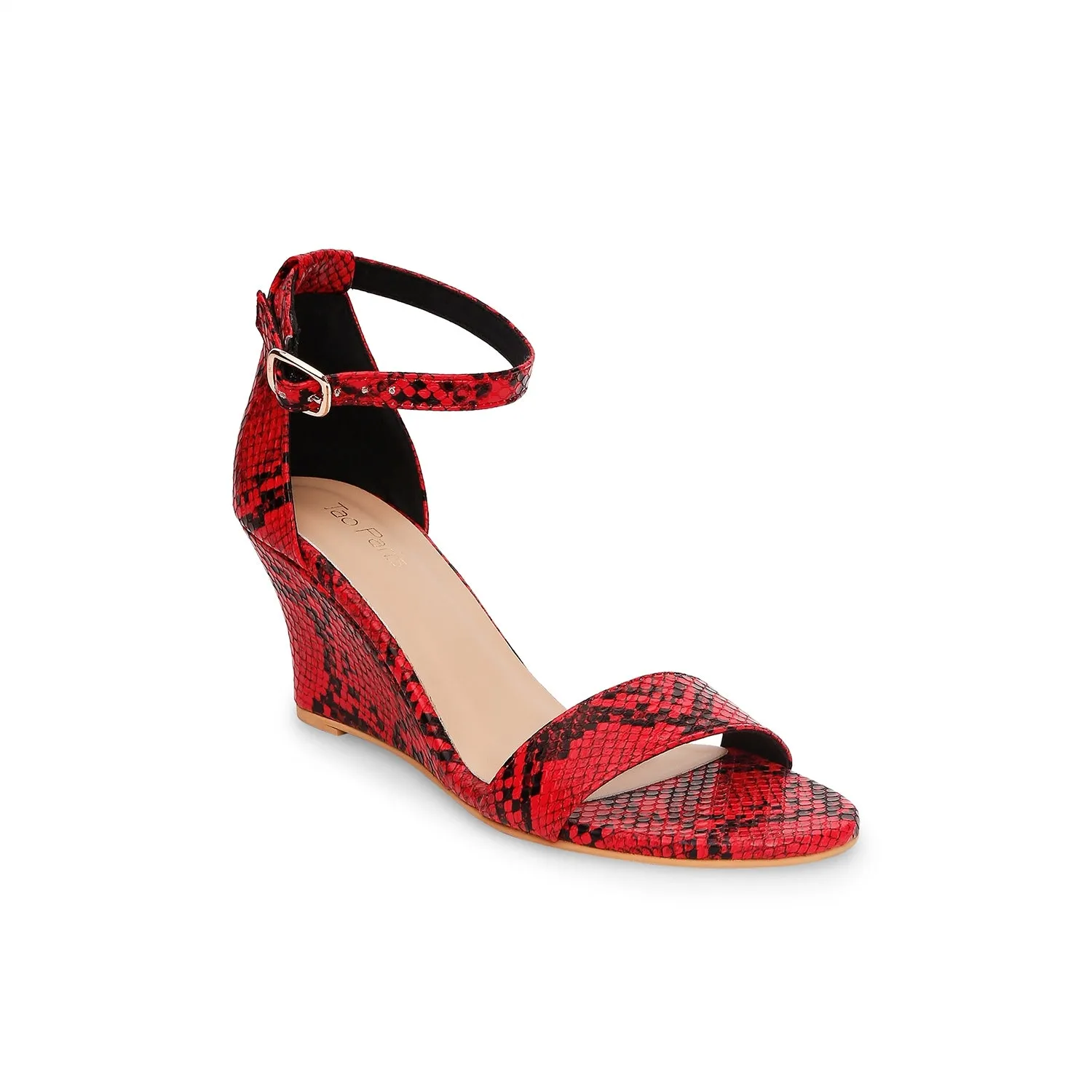 Tao Paris Gia 10011-02 Animal Print Red Wedges