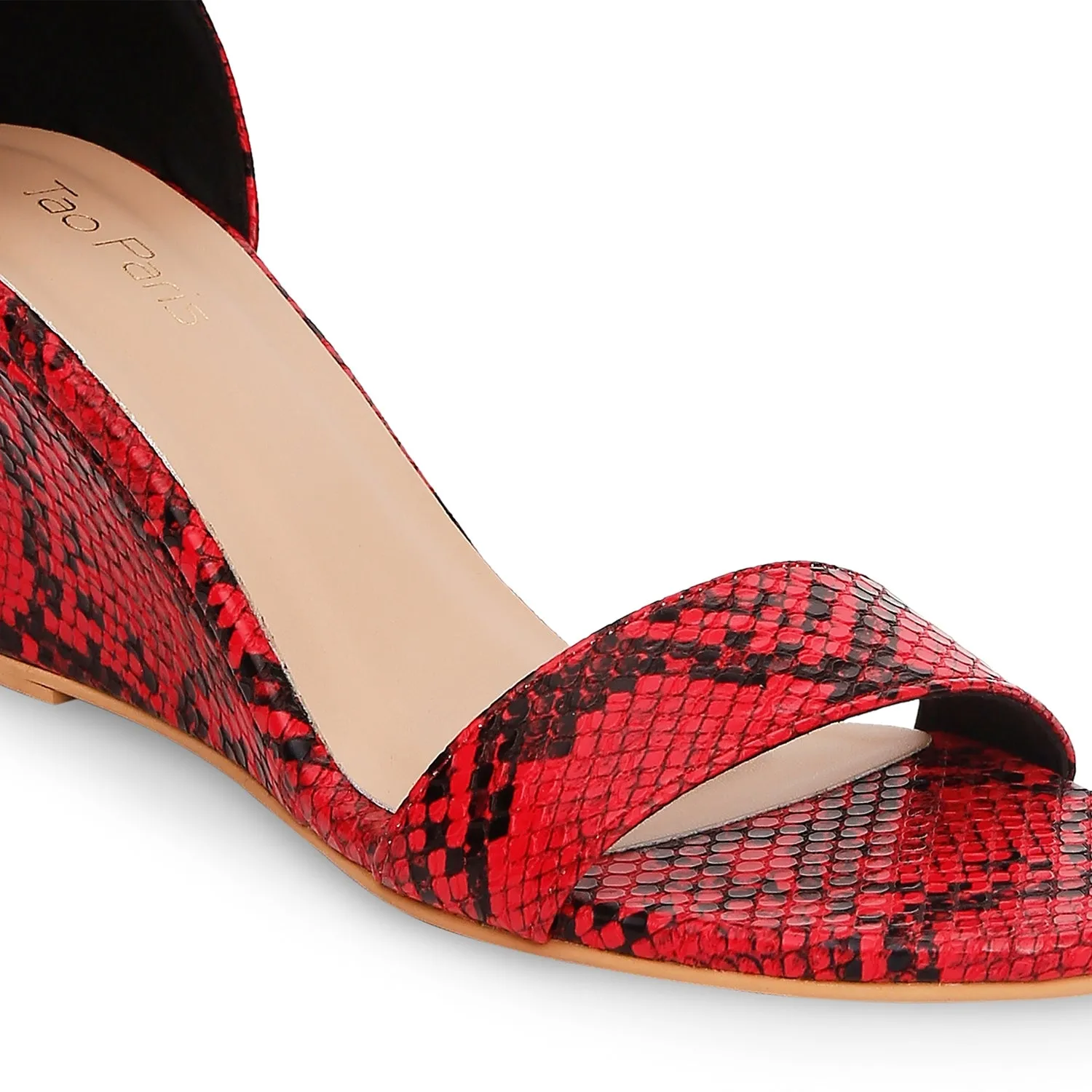 Tao Paris Gia 10011-02 Animal Print Red Wedges