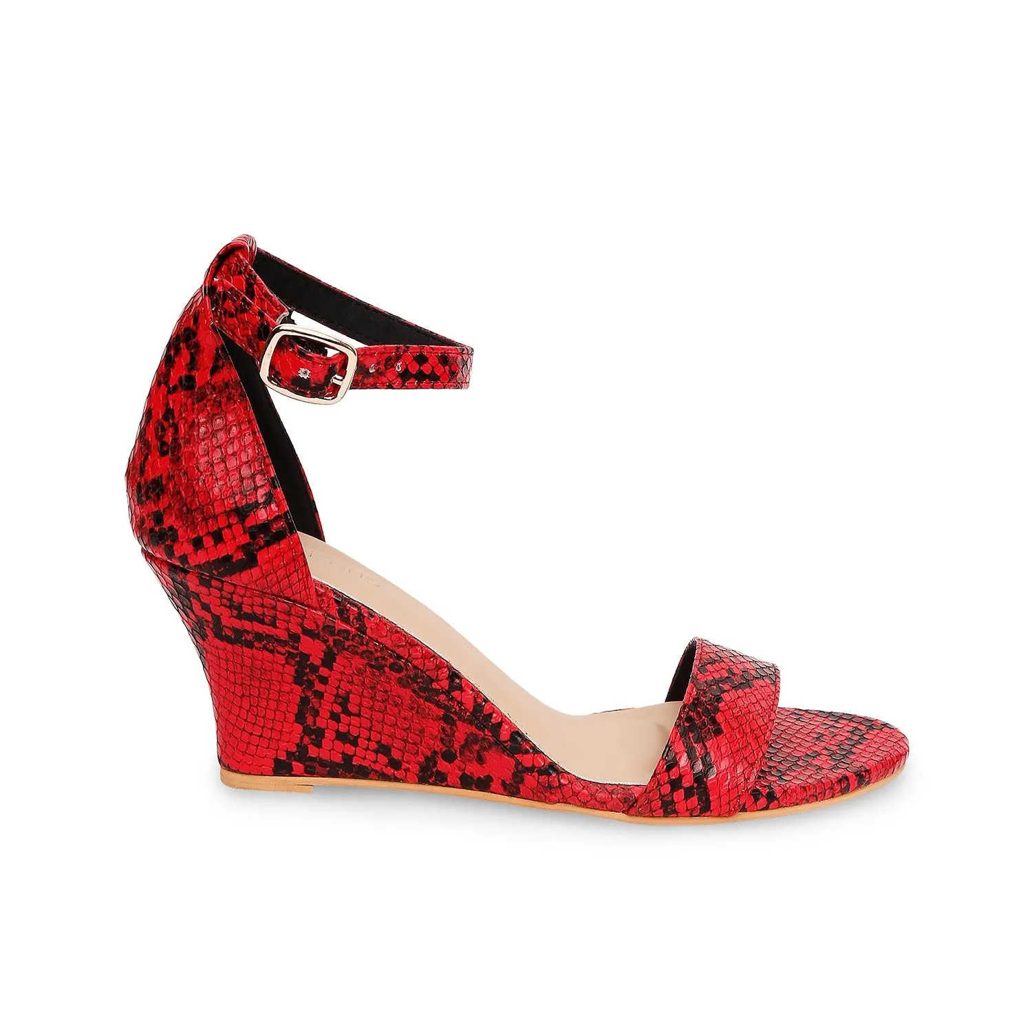 Tao Paris Gia 10011-02 Animal Print Red Wedges