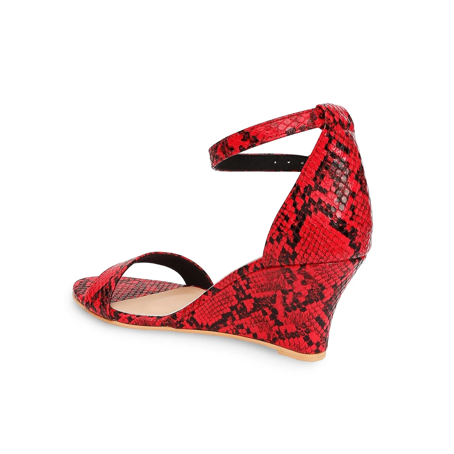 Tao Paris Gia 10011-02 Animal Print Red Wedges