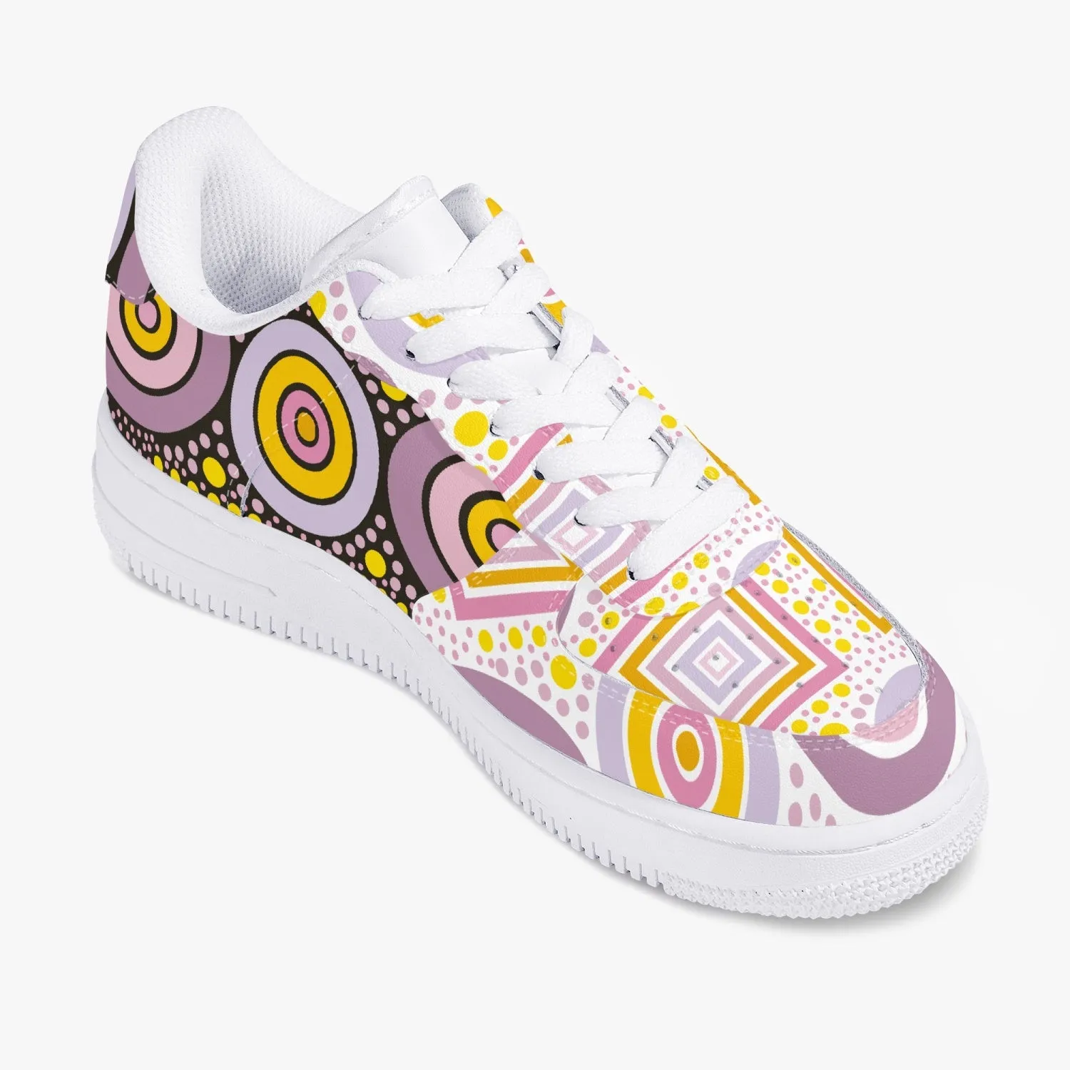 Top Leather Sports Women Sneakers -  Colorful