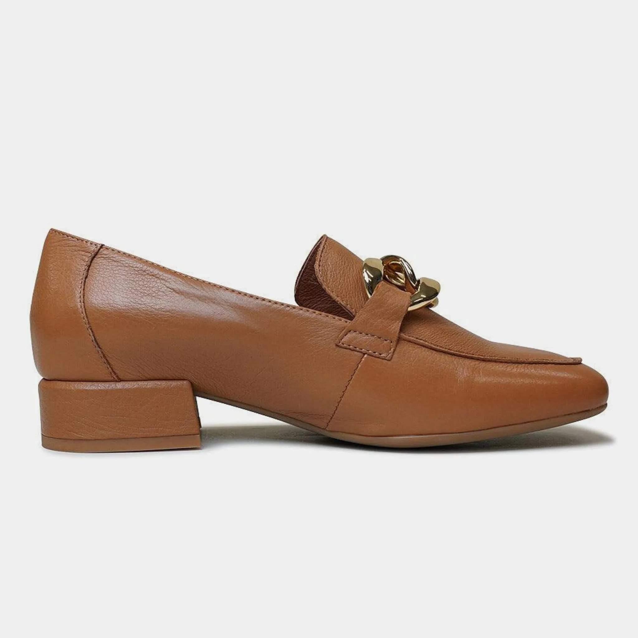 Vivandy Dark Tan Leather Loafers