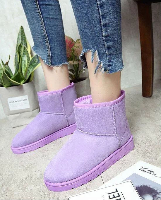 Women Australian Waterproof Winter Christmas Snow Boots Purple