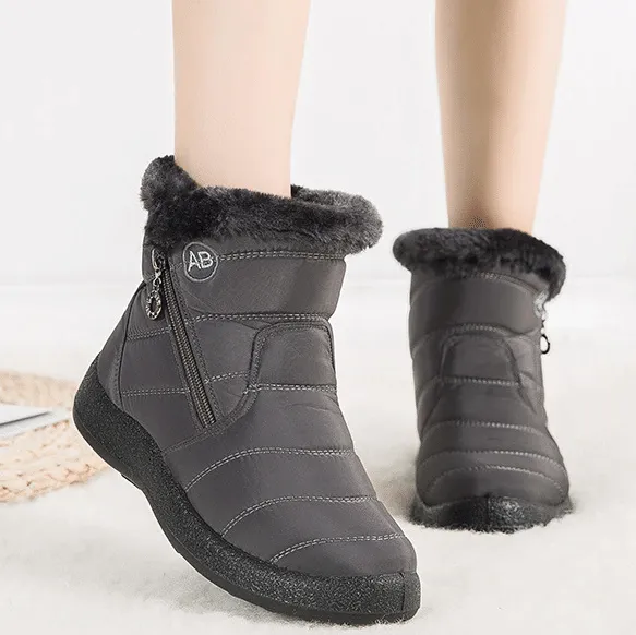 Women Fur Lined Outdoor Waterproof Cozy Snow Winter Ankle Boots 2024