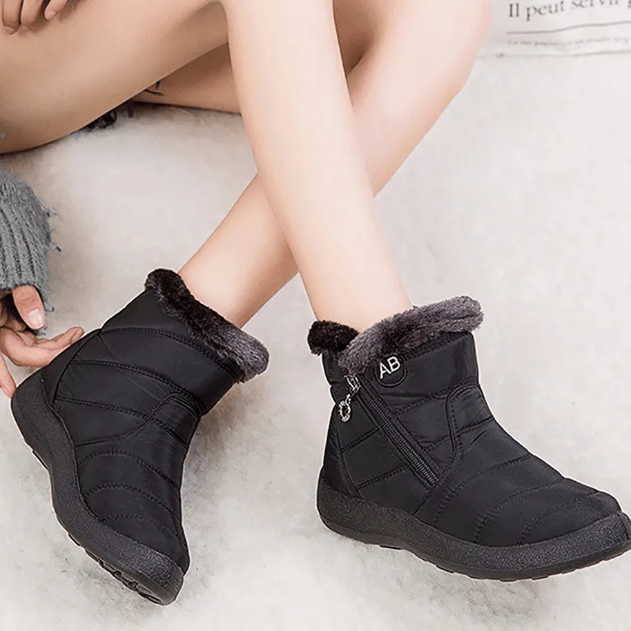 Women Fur Lined Outdoor Waterproof Cozy Snow Winter Ankle Boots 2024