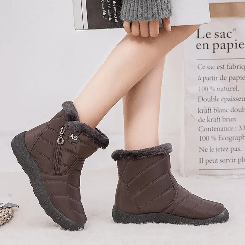 Women Fur Lined Outdoor Waterproof Cozy Snow Winter Ankle Boots 2024