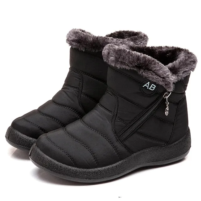 Women Fur Lined Outdoor Waterproof Cozy Snow Winter Ankle Boots 2024