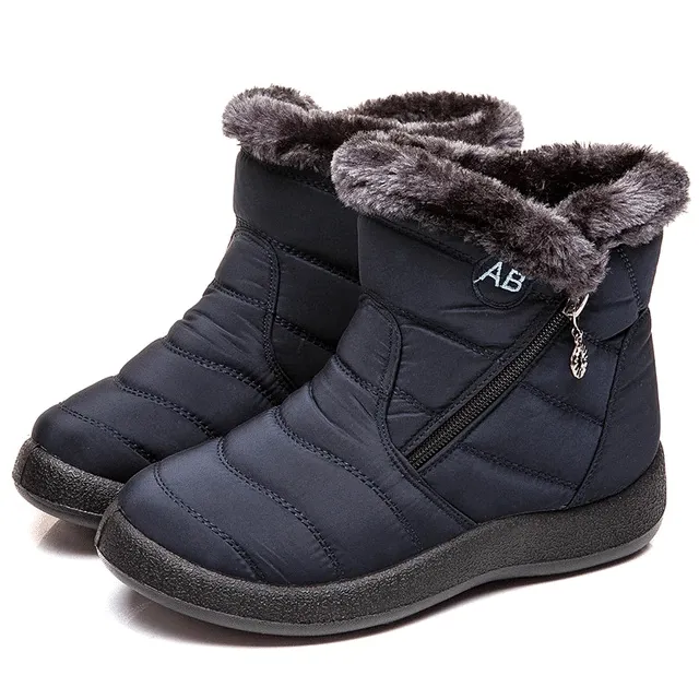 Women Fur Lined Outdoor Waterproof Cozy Snow Winter Ankle Boots 2024