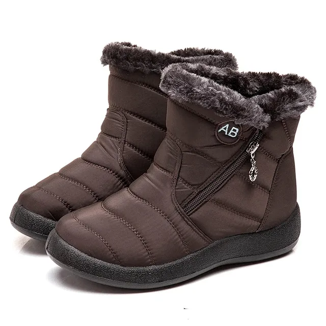 Women Fur Lined Outdoor Waterproof Cozy Snow Winter Ankle Boots 2024