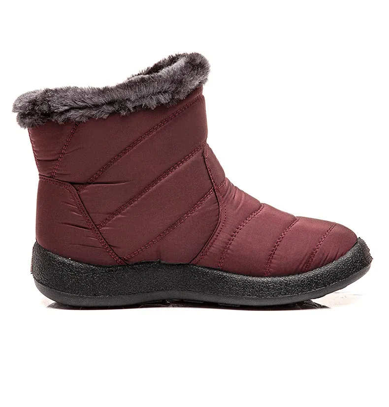 Women Fur Lined Outdoor Waterproof Cozy Snow Winter Ankle Boots 2024