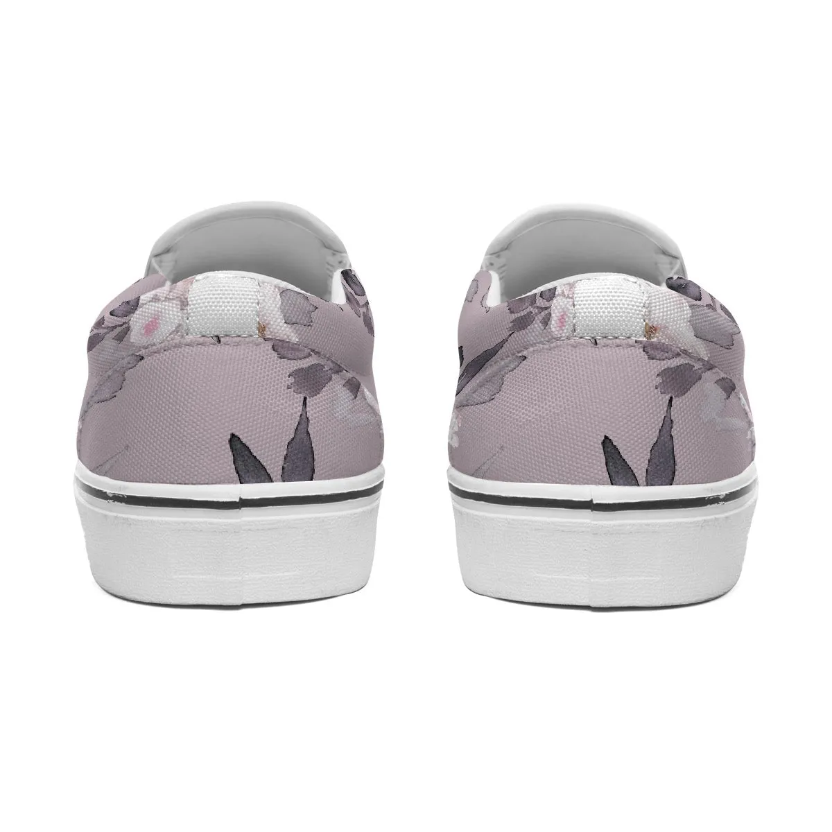 Women's Slip On Sneakers lavender leaf print